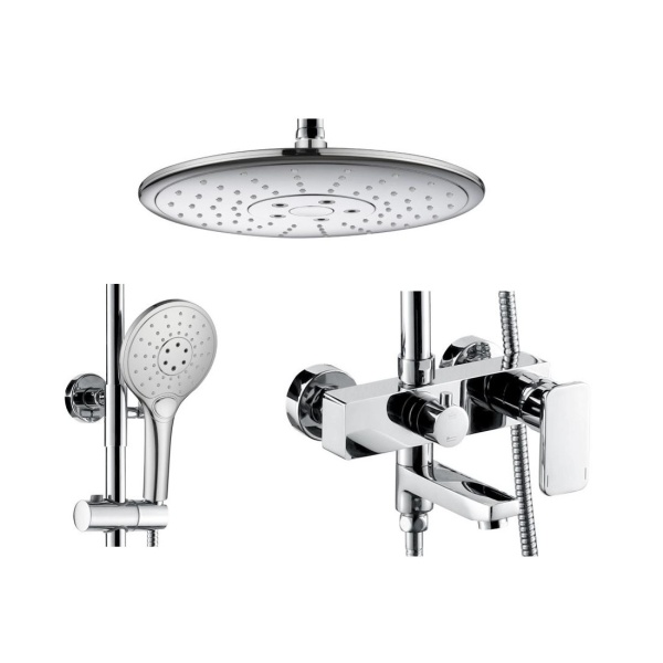 Душевая система со смесителем Bravat Riffle F6336370CP-A-RUS монтаж настенная без термостата хром