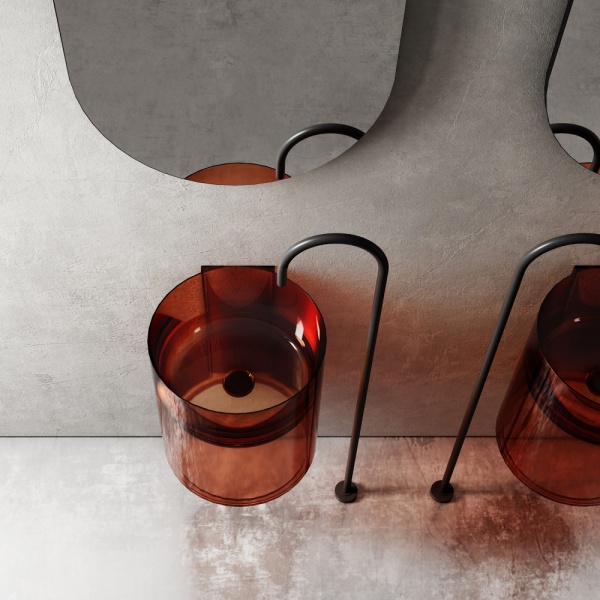 Раковина  круглая Abber Kristall AT2704Opal полиэфирная смола цвет коричневый