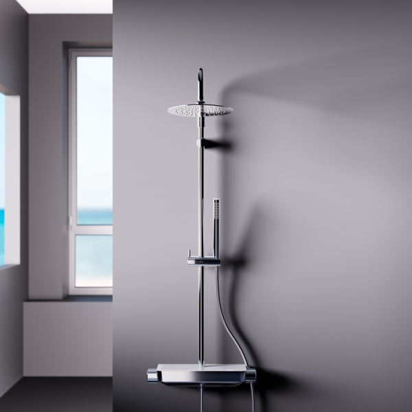 Душевая система со смесителем Damixa Scandinavian Pure 936750000 монтаж настенная с термостатом хром