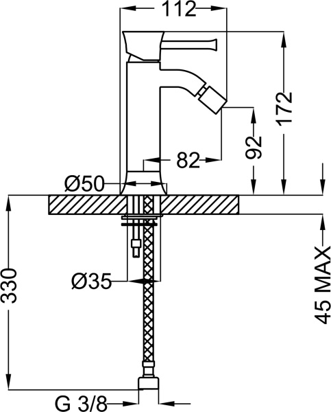 Смеситель для биде Cezares Positano POSITANO-BSM1-01-W0 латунь 
