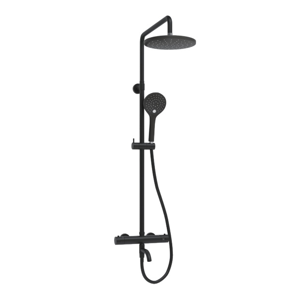 Душевая система со смесителем Wasserkraft  A288.077.078.BM Thermo монтаж настенная с термостатом черный