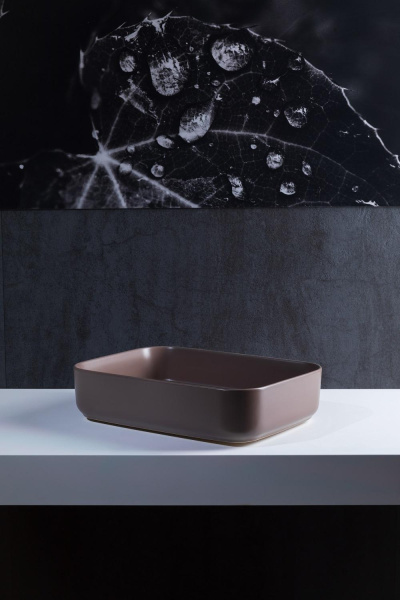 Раковина накладная прямоугольная Allen Brau Fantasy 4.11021.TP керамика цвет коричневый