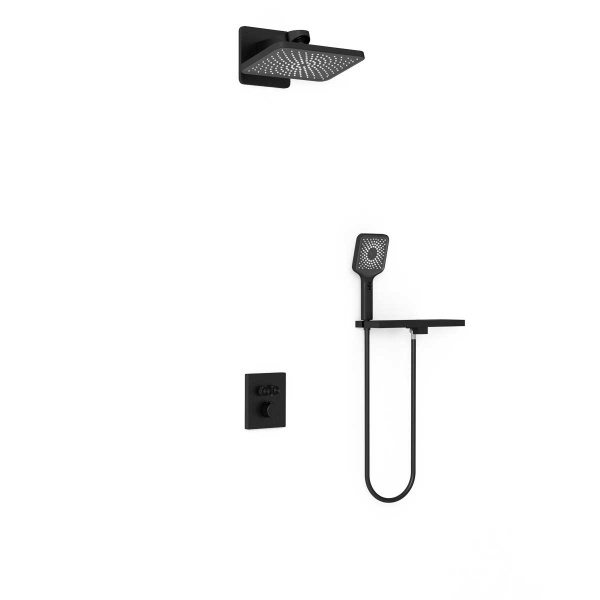 Душевая система со смесителем Vincea Inspire VSFW-3I21MT4RMB монтаж встраиваемая в стену с термостатом матовый черный