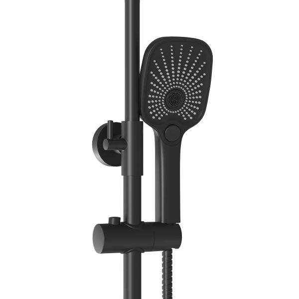 Душевая система со смесителем Grossman Pragma 500.K35.03.210 монтаж настенная без термостата черный матовый