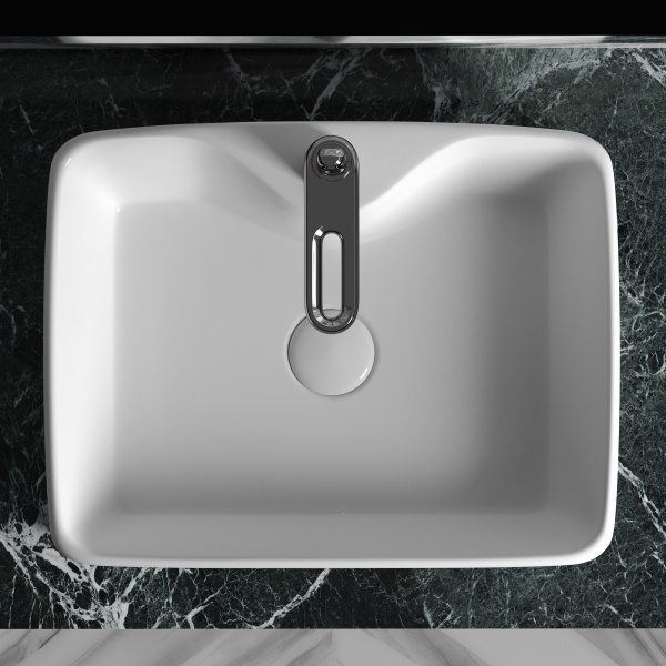 Раковина накладная прямоугольная Ceramica Nova Element CN6033 фарфор цвет белый