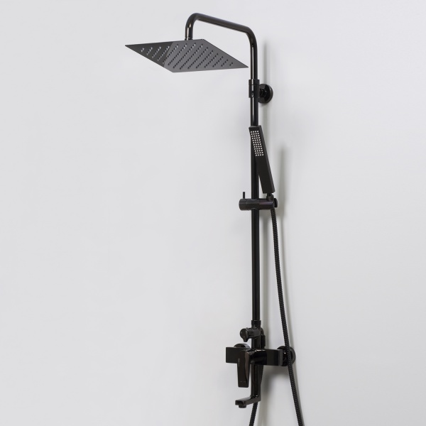 Душевая система со смесителем Wasserkraft Glan A16701 монтаж настенная без термостата черный глянцевый