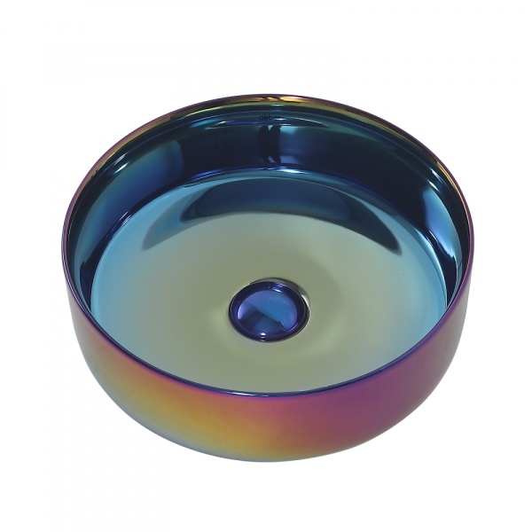 Раковина накладная круглая Abber Bequem AC2108Regen фаянс цвет хамелеон