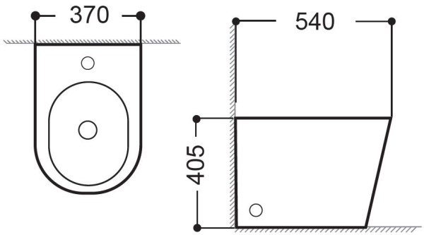 Биде приставное Aquanet Atago Atago 2.0 B1 керамика, цвет белый