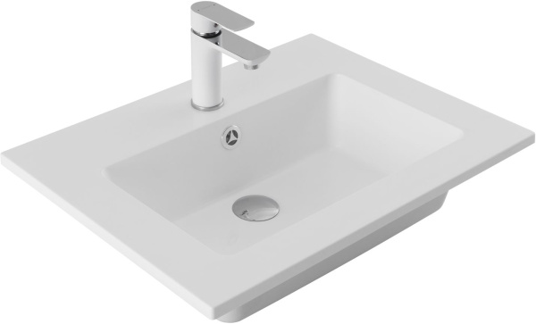 Раковина мебельная прямоугольная Aquanet Текла 00328984 литьевой мрамор цвет белый