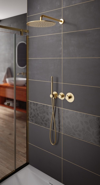 Душевая система со смесителем Timo Saona SX-2359/17SM монтаж встраиваемая в стену с термостатом матовое золото