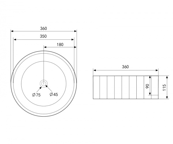 Раковина  круглая Abber Bequem AC2111 фаянс цвет белый