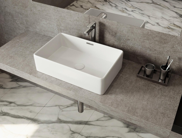 Раковина накладная прямоугольная Allen Brau Fantasy 4.11003.20 керамика цвет белый