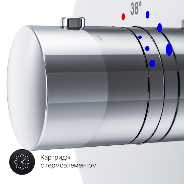 Смеситель для душа на 1 выход Am.Pm Like F8075500 встраиваемый в стену 
с термостатом хром