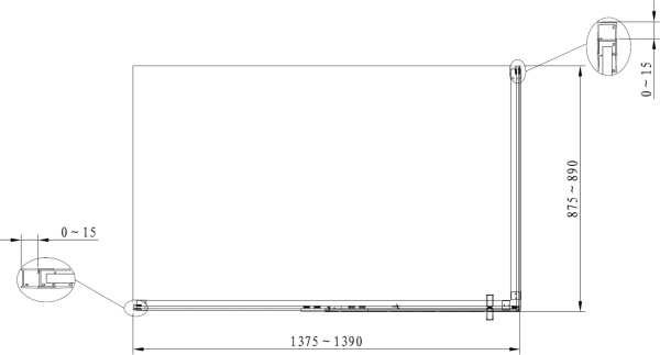 Душевой угол Aquanet Ideal AE-AXC94MB-S-B прямоугольная  стекла прозрачные, профиль черный