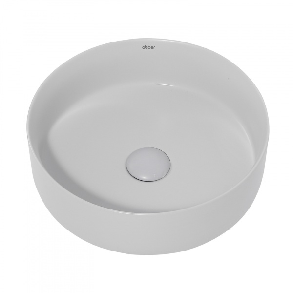 Раковина накладная круглая Abber Bequem AC2108MLG фаянс цвет светло-серый матовый