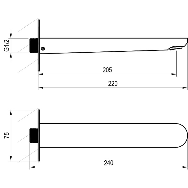 Излив для ванны Ravak Eleganta X07P802 хром 