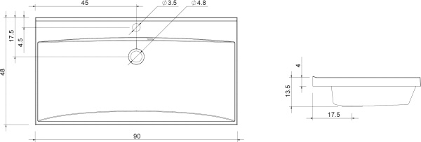 Раковина накладная прямоугольная Aquanet Нота 284114 960 цвет белый