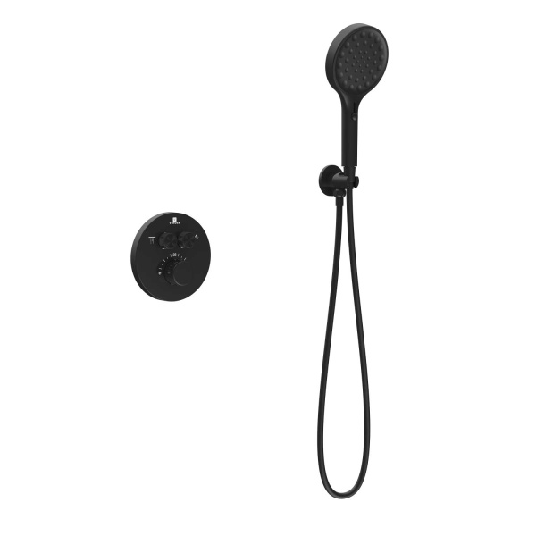 Душевая система со смесителем Vincea Inspire VSFW-3I22MT3MB монтаж встраиваемая в стену с термостатом матовый черный