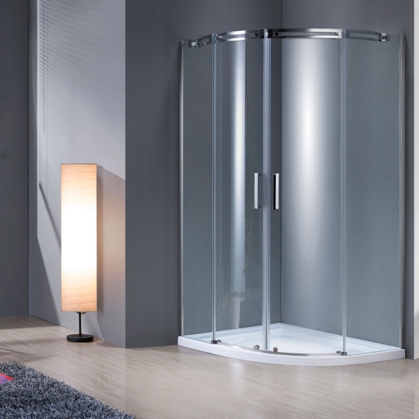 Душевой угол Grossman Galaxy GR-4110L прямоугольная-асимметричная  стекла прозрачные, профиль хром