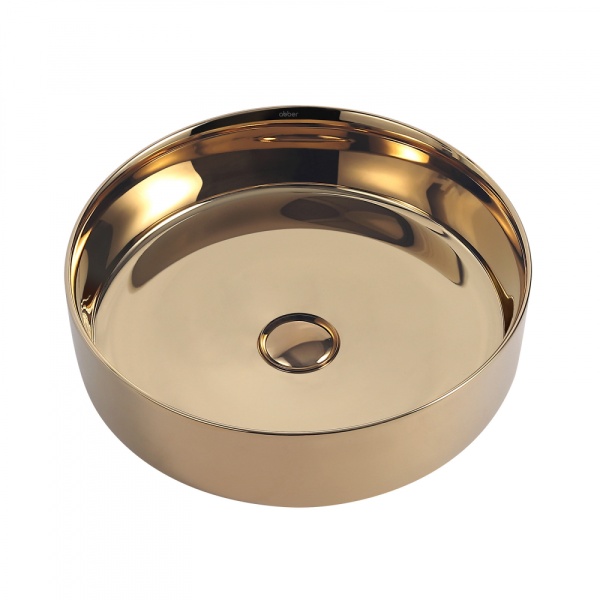 Раковина  круглая Abber Bequem AC2109GG фаянс цвет золото