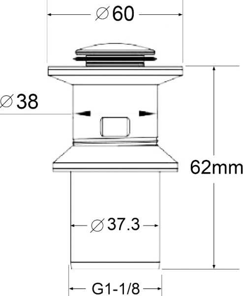 Донный клапан с переливом BelBagno BB-PCU-01-IN нержавеющая сталь сатин