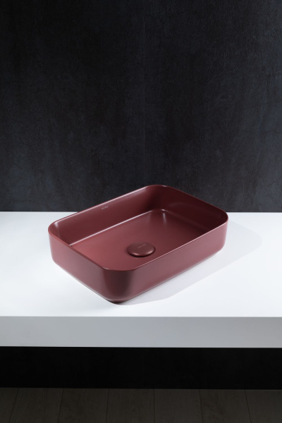 Раковина накладная прямоугольная Allen Brau Fantasy 4.11021.BD керамика цвет красный
