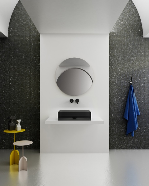 Раковина  прямоугольная Abber Kristall AT2803Onyx полиэфирная смола цвет черный