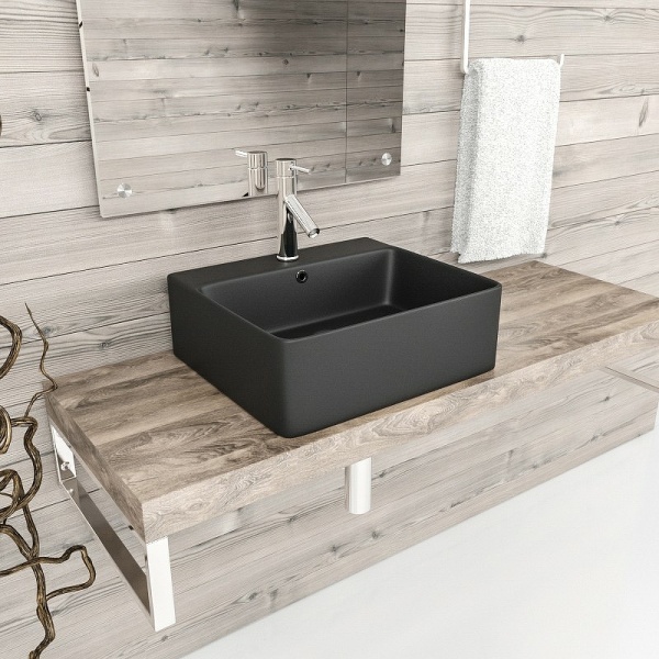 Раковина  прямоугольная Esbano CIRCON-46 ESRNCIRC46MB фаянс цвет черный матовый