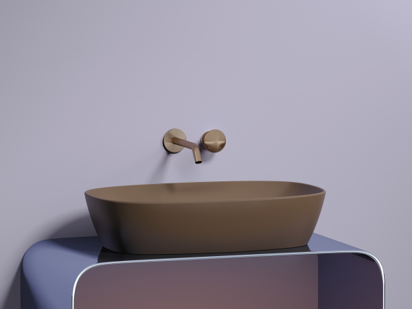 Раковина накладная овальная Ceramica Nova Element CN6049MDB фарфор цвет коричневый матовый