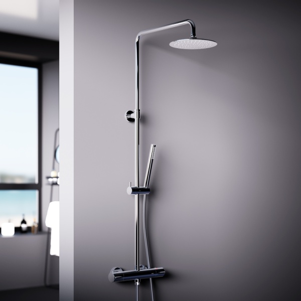 Душевая система со смесителем Damixa Scandinavian Pure 936800000 монтаж настенная с термостатом хром
