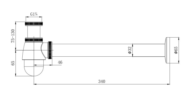 Сифон для биде Aquatek AQ6018CR латунь хром