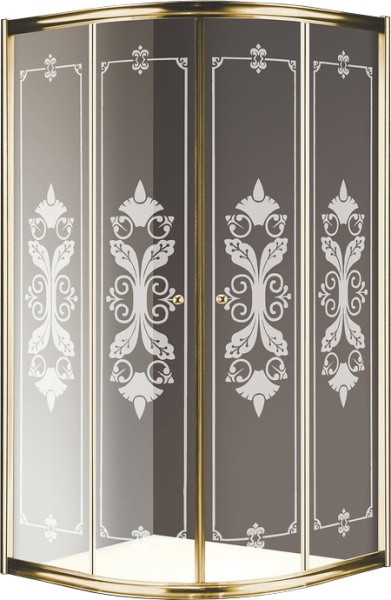 Душевой угол Cezares Giubileo GIUBILEO-R-2-100-SCORREVOLE-CP-G четверть круга  стекла , профиль 