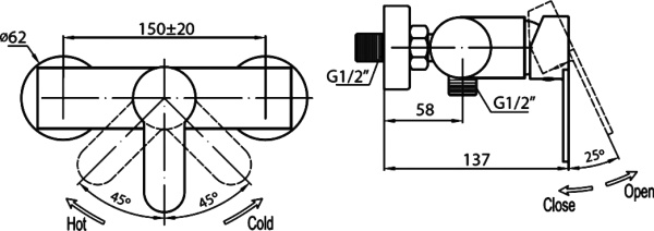 Комплект смесителей   Cezares Laconico LACONICO-C-D-01 