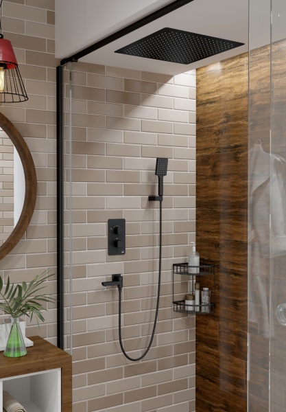 Душевая система со смесителем Timo Petruma SX-5019/03SM монтаж встраиваемая в стену с термостатом черный