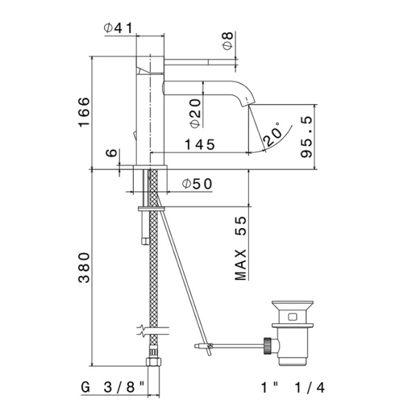 Смеситель для раковины Newform X-Steel 316 69610X.50.050 stainless steel