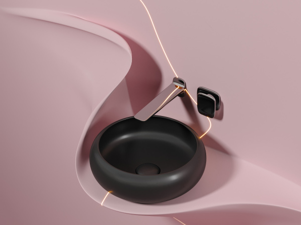 Раковина накладная круглая Ceramica Nova Element CN6050MB фарфор цвет черный матовый