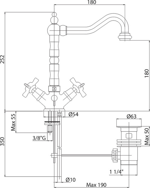 Смеситель для раковины Cezares Lord LORD-LS2-02 