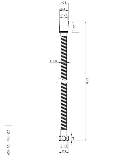 Шланг Cezares Czr CZR-FMM-120-NOP черный матовый 