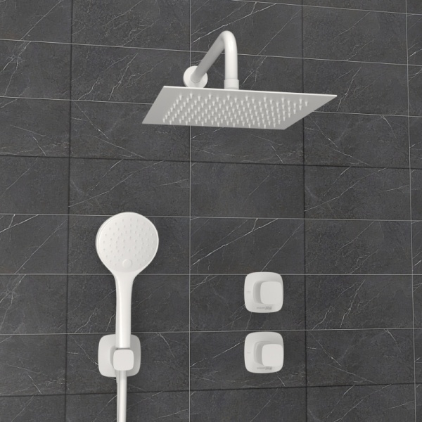 Душевая система со смесителем Wasserkraft Saale 9500 A9551.266.146.254.328.156.155 монтаж встраиваемая в стену без термостата белый