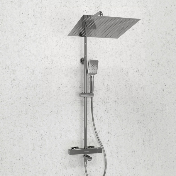 Душевая система со смесителем Wasserkraft  A199.119.126.010.CH Thermo монтаж настенная с термостатом хром