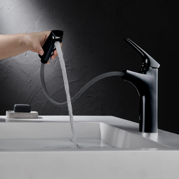 Смеситель для раковины Black&White Universe UK7901B черный