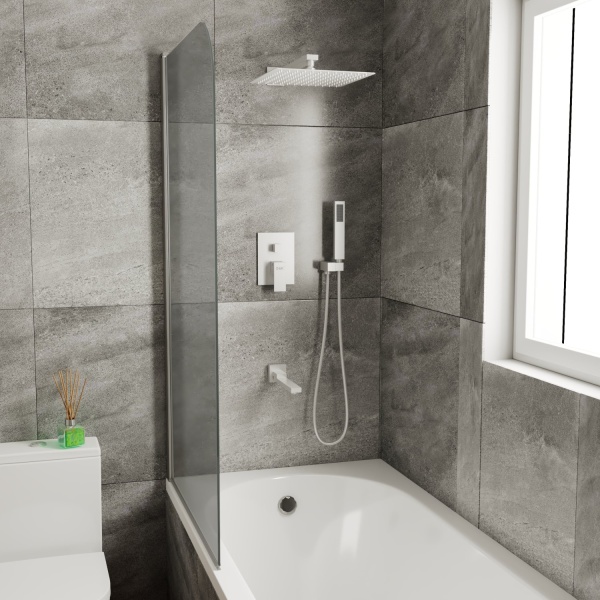 Душевая система со смесителем D&K Bayern.Liszt DA1515608A04 монтаж встраиваемая в стену без термостата белый матовый