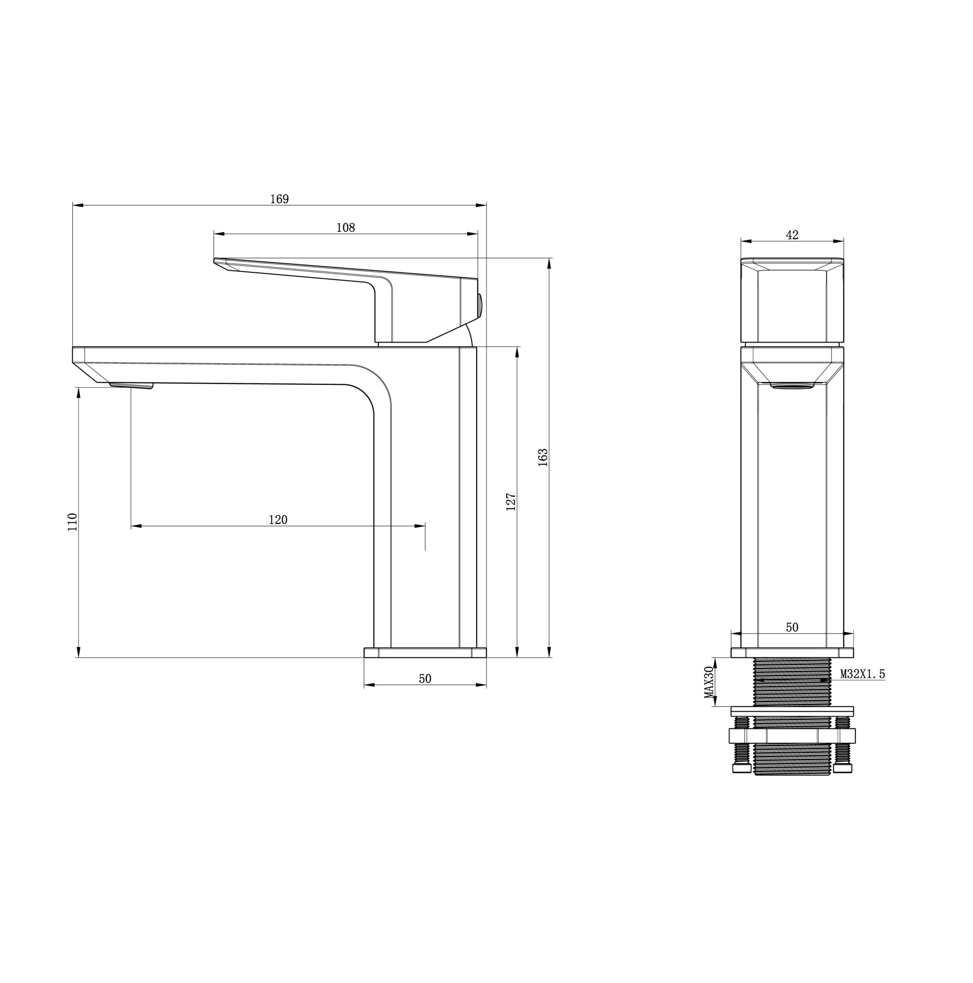 Смеситель для раковины Wonzon &amp; Woghand Diamond WW-88139011-BG брашированное золото
