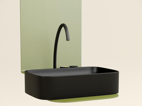 Раковина накладная прямоугольная Ceramica Nova Element CN6053MB фарфор цвет черный матовый