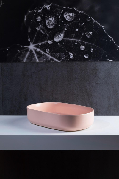 Раковина накладная овальная Allen Brau Fantasy 4.11022.SM керамика цвет розовый