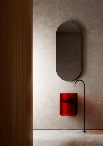 Раковина  круглая Abber Kristall AT2704Rubin полиэфирная смола цвет красный