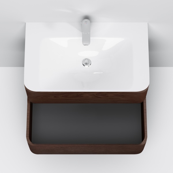 Тумба под раковину подвесная Am.Pm Sensation M30FHX0802TF 80 см  2 ящика цвет табачный дуб 