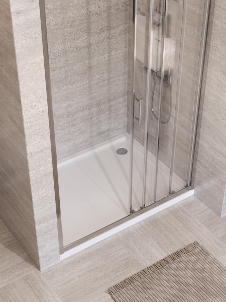 Душевая дверь BelBagno Uno UNO-195-BF-3-90-C-IN 90 см стекла прозрачные, профиль сатин