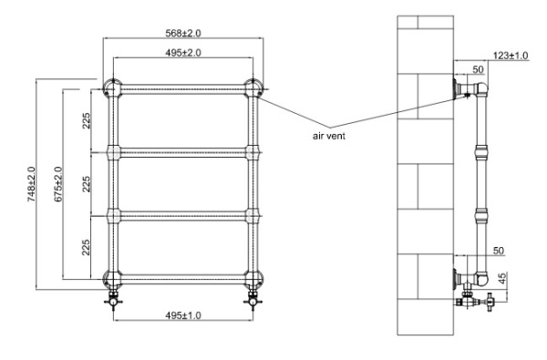 Полотенцесушитель водяной Boheme Chromo П4  50x75 717 хром