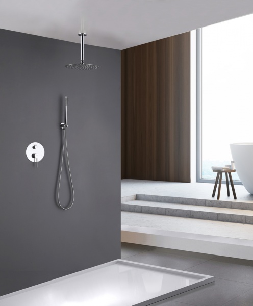 Душевая система со смесителем Abber Emotion AF8821 монтаж встраиваемая в стену без термостата хром